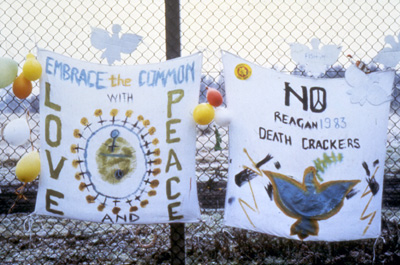 Sigrid M&oslash;ller: Greenham Common Pictures - Peace Ribbons.